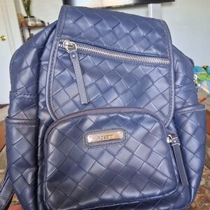 Rosetti Dark Blue Quilted Backpack